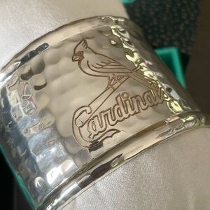St. Louis Cardinals Sterling Silver Rustic Cuff